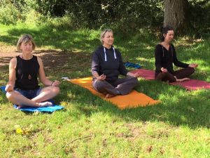 meditation in a campsite