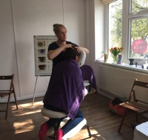 Lady giving head massage